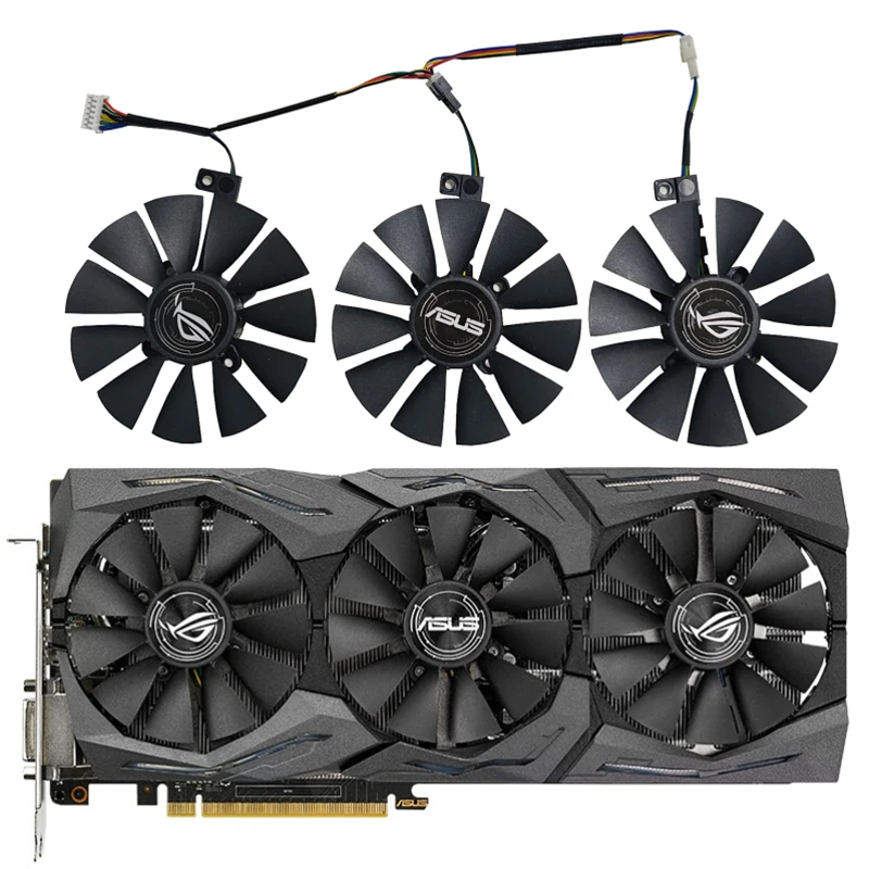 Новый вентилятор GUP 3 шт. 87 мм 6 контактов для ASUS GTX 980 1060 1070 1080 RX 480 580 VEGA56 VEGA64 R9 390 390X FURY