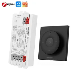 Zigbee 3.0 2 in 1 LED Controller Dimmer  2.4G RF Remote Control Tuya Smart App for DC12V-24V Single Color CCT Led Light Strip
