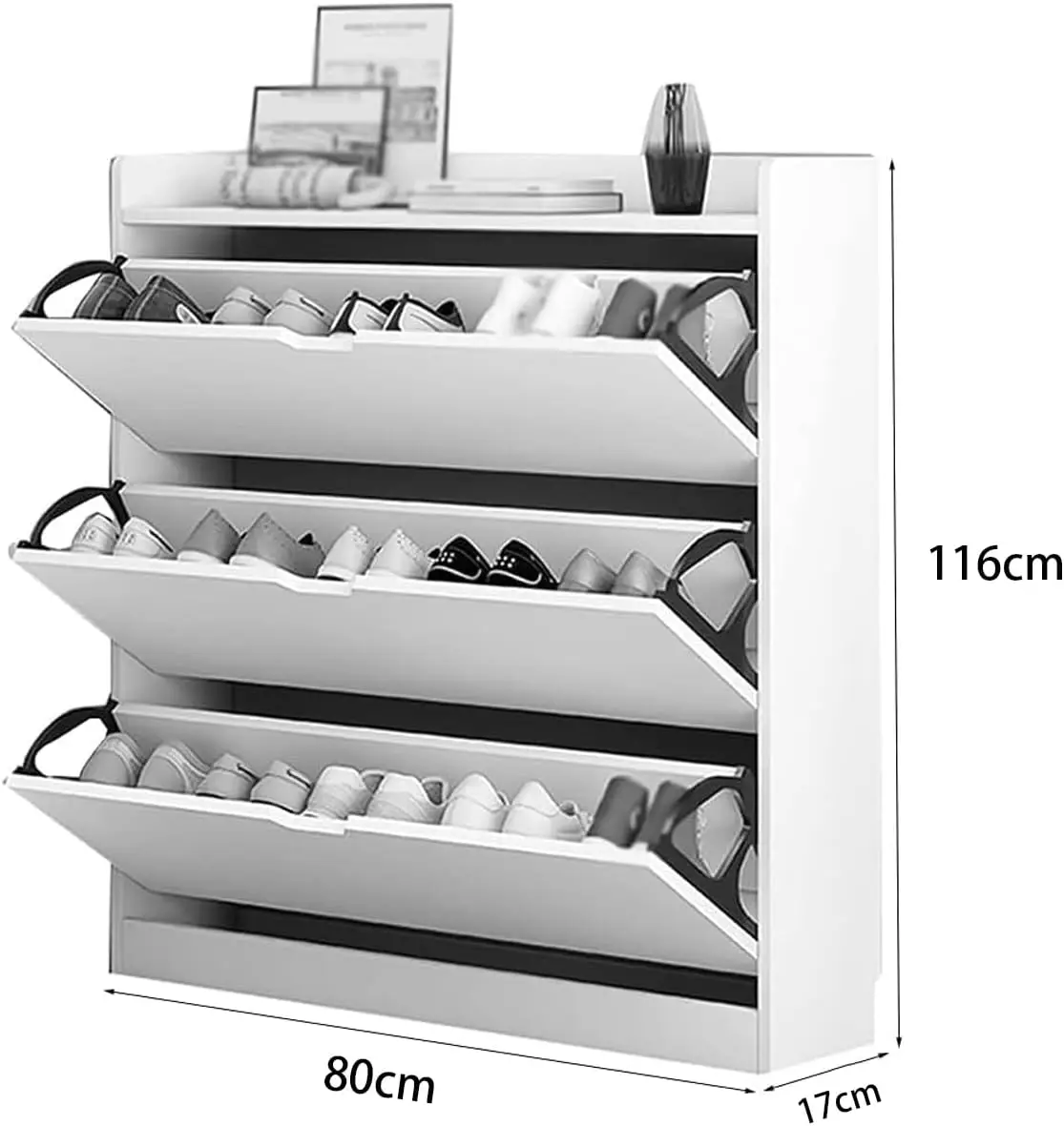 خزانة أحذية خشبية مكونة من 3 طبقات، منظم تخزين رف...