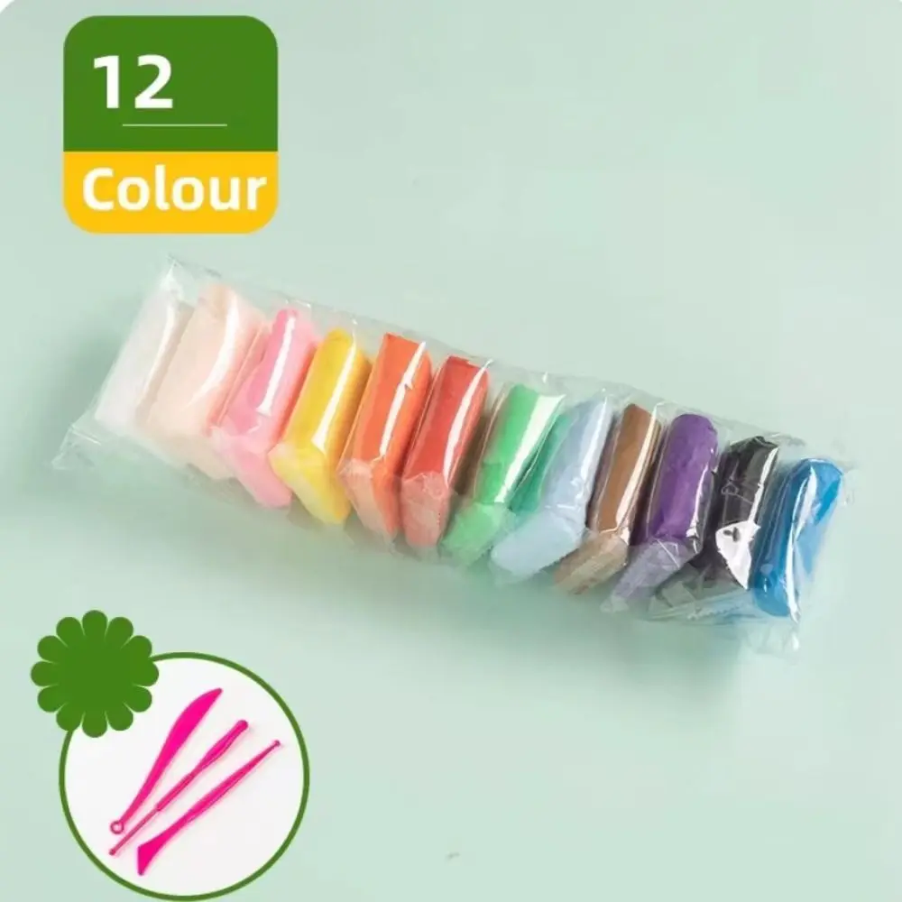 12/24/36 Color Air Dry Clay Colorful Plasticine Lightweight Clay With Tools Children Handicrafts Art Class School Art Supplies air dry clay modelling clay