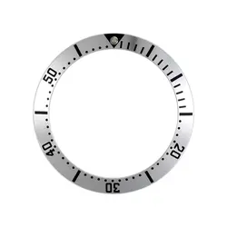 Elegant Black and Blue Bezel Insert with Green Luminous Accents (Silver)
