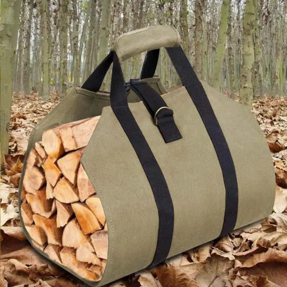 Large Capacity Firewood Storage Bag Waterproof Scratch-resistant Wood Log Carrier Outdoor Camping Firewood Holder Wood Carry Bag