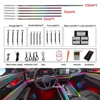 6/10/14/18 in 1 Led Car Ambient Lights RGB 213 64 Color Acrylic Strips Symphony Streamer Interior Rainbow Atmosphere Lamp Kit