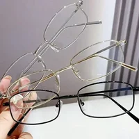 Y2K Harajuku rétro petites lunettes à monture carrée pour femmes lunettes en métal lunettes de lecture claires lunettes bloquant la lumière bleue 5