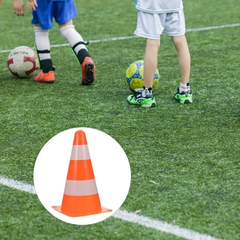 5Pcs 23cm Sports Entertainment Team Sports Football Reflective Road Cone Basketball Logo Bucket Training Marker Roadblock Cone