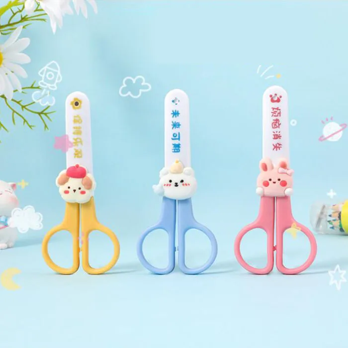 24-pcs-lot-cartoon-animal-rabbit-bear-art-scissors-safety-paper-cutter-utility-knife-school-supplies-stationery-gifts