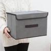 Fold Non Woven Fabric Storage Box Gray Home Supplies Clothing Underwear Sock And Kid Toy Storage Organizer Cosmetics 5