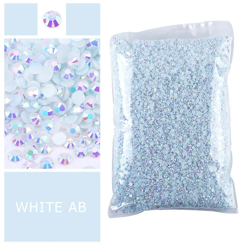 Wholesale Jelly Color Transparent AB Faceted FlatBack Resin Rhinestones for Nail Art and Garment Decoration