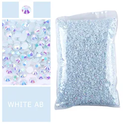 Wholesale Jelly Color Transparent AB Faceted FlatBack Resin Rhinestones for Nail Art and Garment Decoration (White)