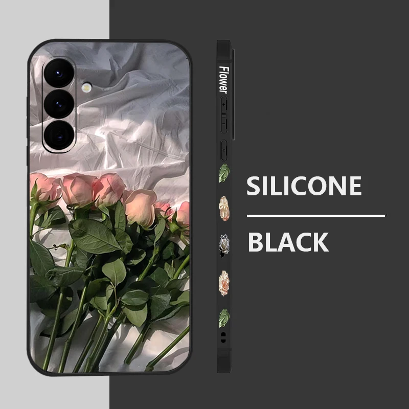 Elegant Pink Rose Flower Soft Phone Case - Stylish and Protective Cover