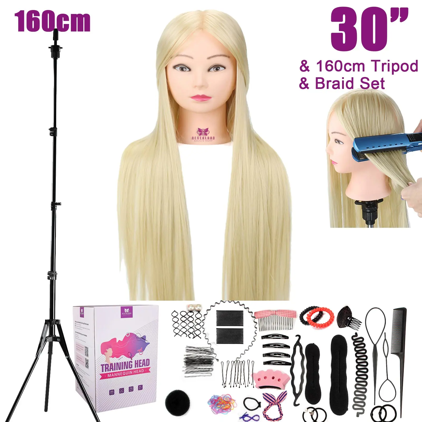 75CM Long Hair Mannequin Head With Hair For Hairstyles Hairdressing  Training Head Model For Wig Women Educational Hairdresser