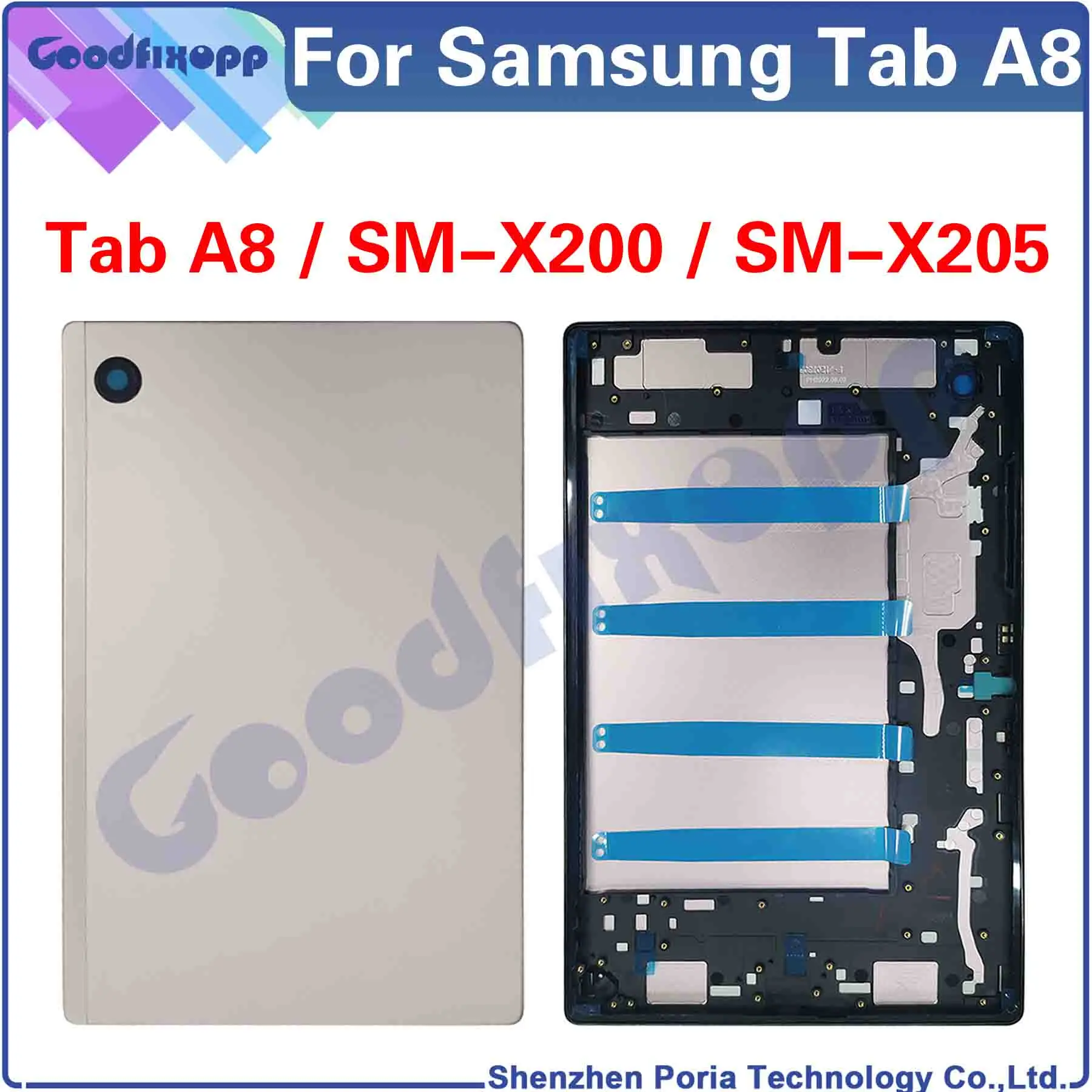 

For Samsung Galaxy Tab A8 SM-X200 SM-X205 X200 X205 Battery Back Case Cover Rear Lid Housing Door Repair Parts Replacement