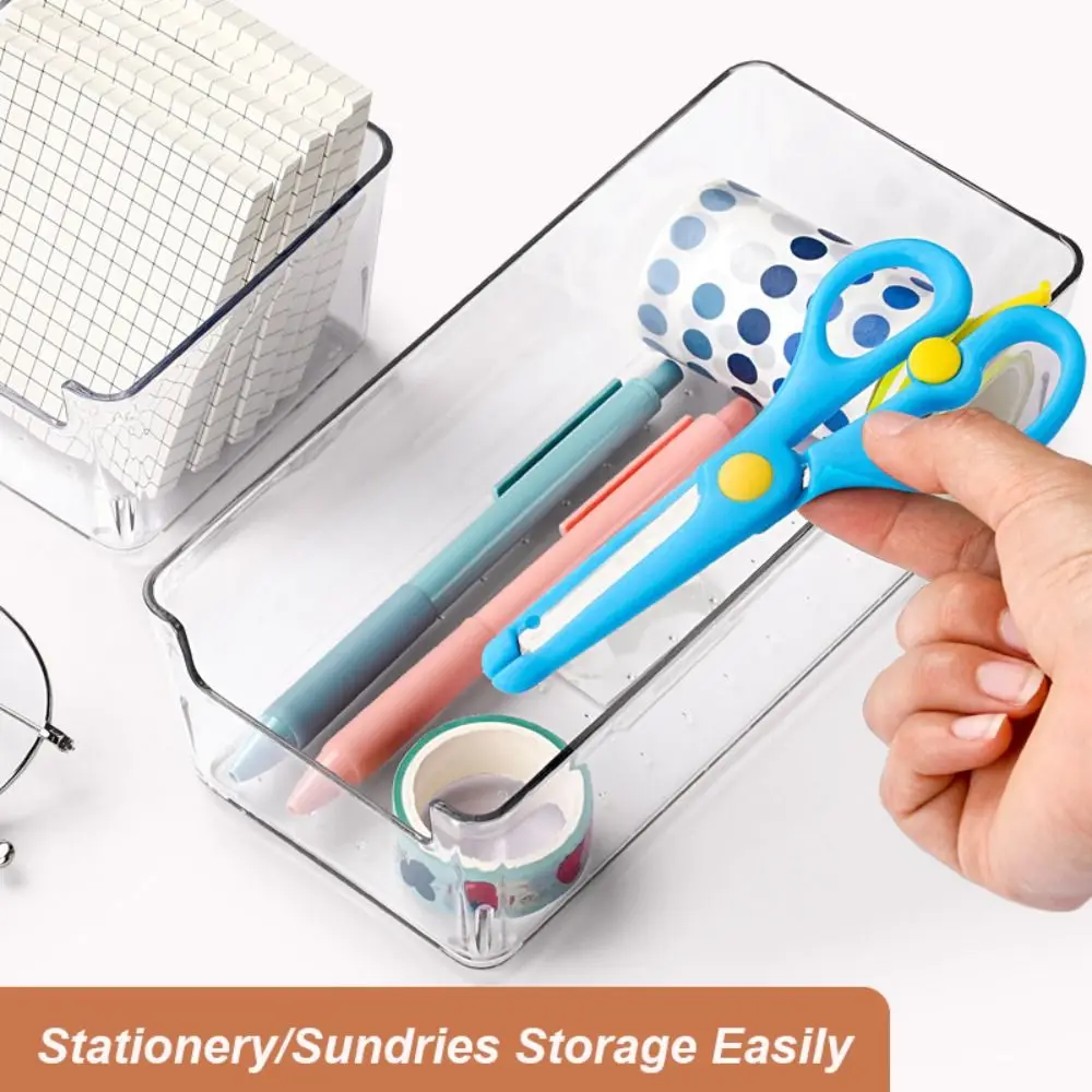 1PC Simple Transparent Note Storage Box Acrylic Waterproof Drawer Separate Storage Container Stationery Desktop Organizer