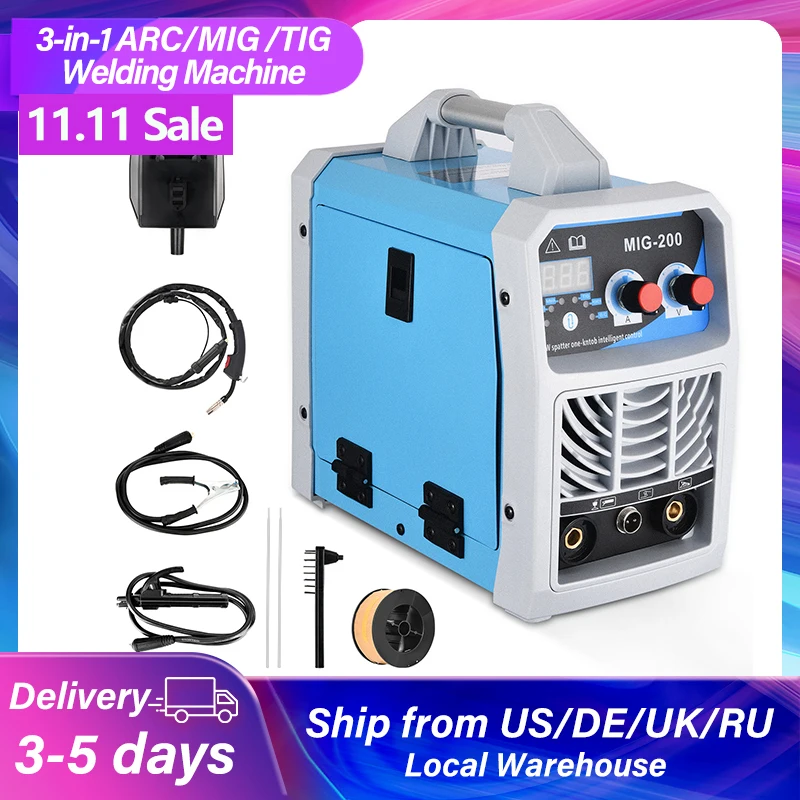 3in1ARCMIGTIGWeldingMachinePortableDigitalMIGWelderIGBTMMA