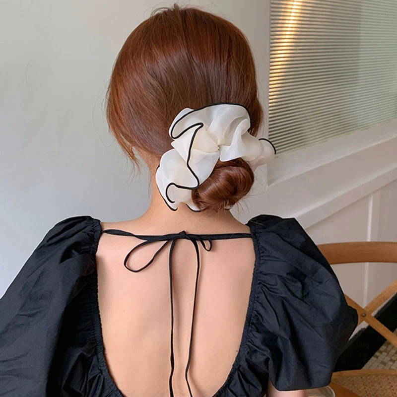 Summer Organza Silk Scrunchies Elastic Hair Bands for Women Fashion Hair Rope Ponytail Holder Ties Girl Hair Accessories