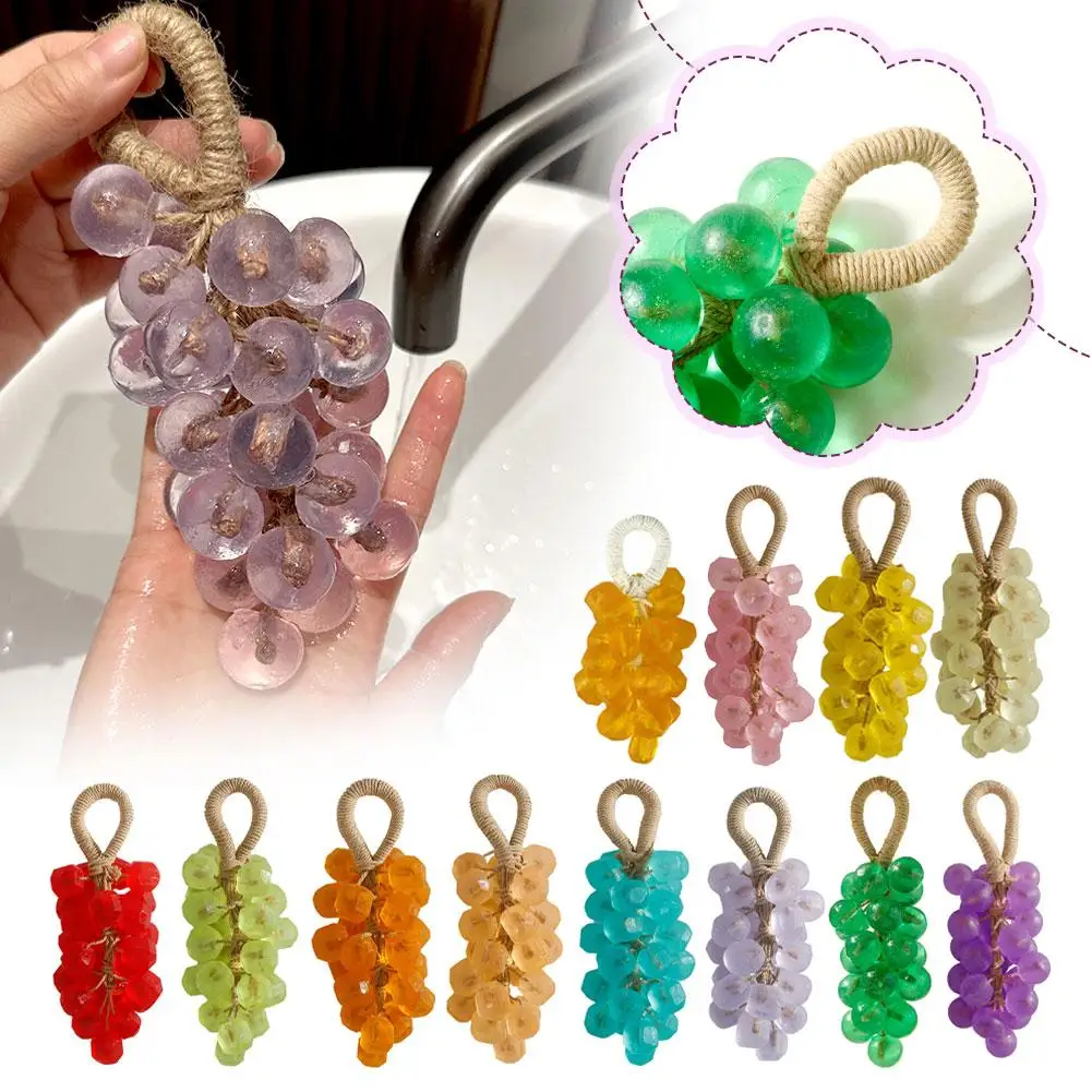 Grape Handmade Soap Natural DIY Crystal Soap Fruit Aroma Scented Creative Gift for Home Fragrance Friend Gift Bathroom