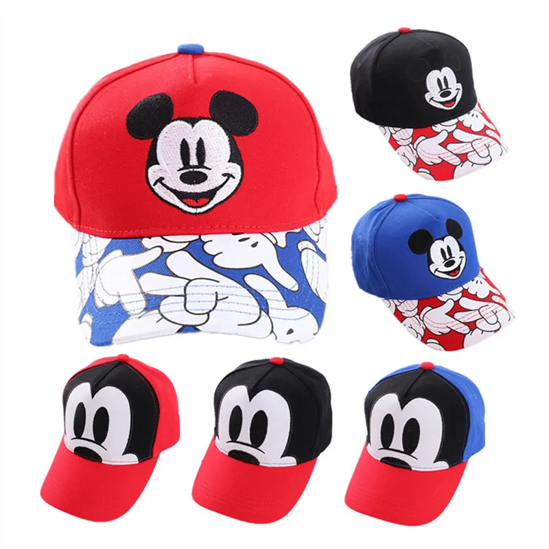 New Brand Disney Minnie Mickey Boy Girl Cotton Baseball Cap Child Letter Embroidery Outdoor Leisure Sun Shade Hip Hop Peaked Cap