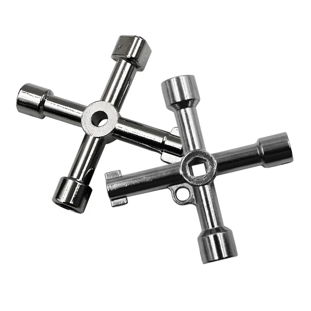 Electric Cabinet Car Elevator Cross Key Wrench Water Meter Valve Key Internal Triangle Wrench Multi-purpose Tool Portable 6