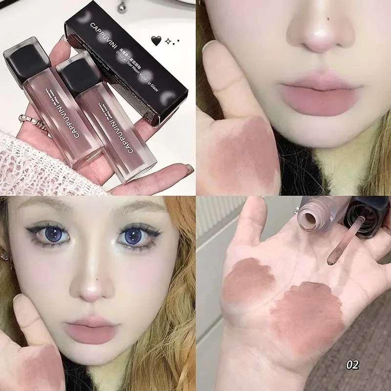 Obsidian Matte Lip Glaze Nude Base Deep Lip Primer Waterproof Dark Retro Rose Brown Lipstick Pigment Gothic Style Makeup lip makeup lip glaze