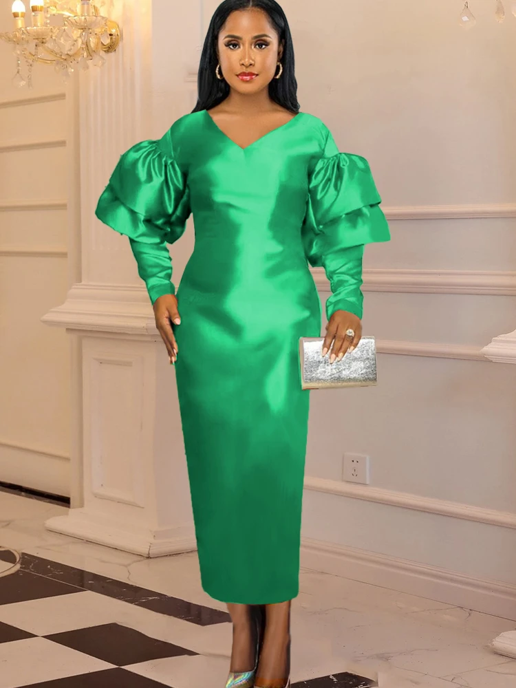 Christmas Long Sleeve Maxi Party Dress Shiny Bodycon Women