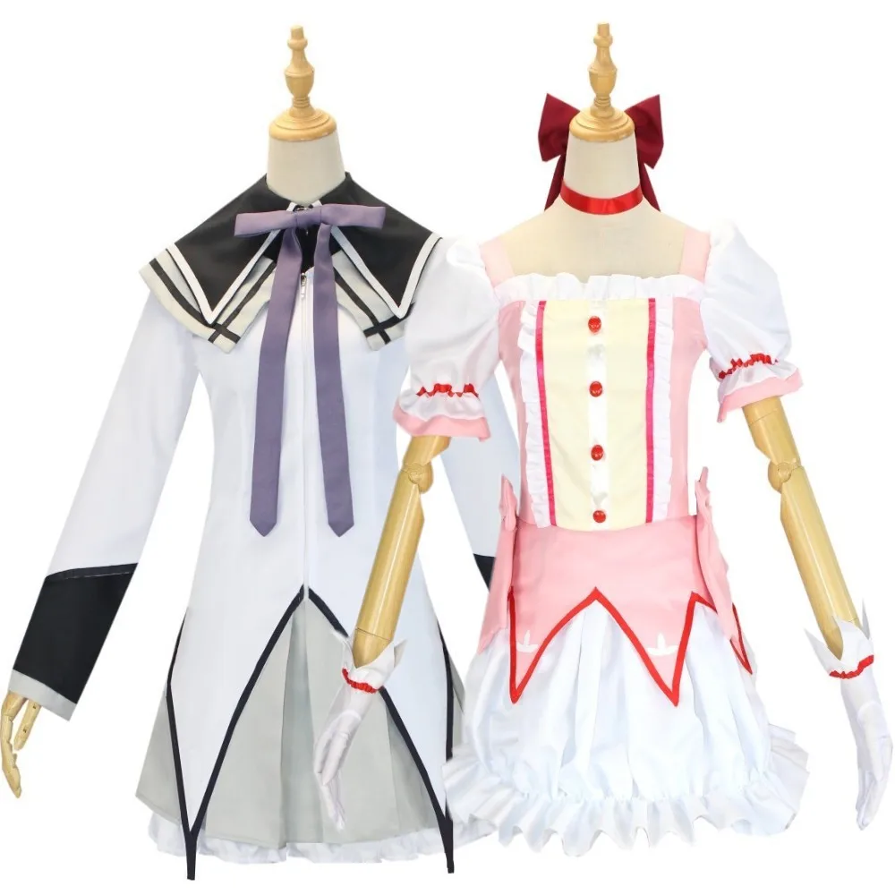 

Magic Girl Xiaomei Flame Cosplay Black Long Straight Combat Suit Anime Character Kaname Madoka Halloween