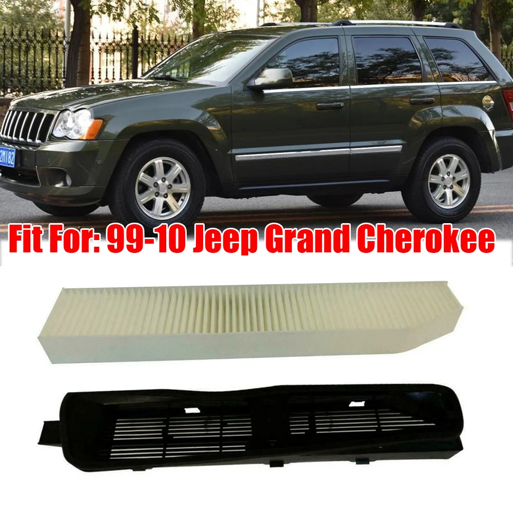 Caixa plástica preta do ar da cabine e jogo de papel do filtro apto para 1999-2010 jeep grand cherokee 82208300 acessórios profissionais do carro