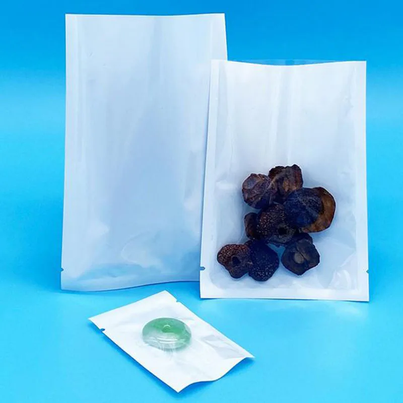 

New White Clear Food Grade Film Plastic Bag Open Top Vacuum Heat Seal Decoration Gift Tea Grain Package Flat Pocket Bags
