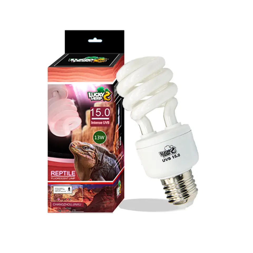 15.0 UVB Intense Fluorescent Terrarium Lamp Reptile UVB Bulb Screw Thread 220-240V 110V-130V 13W 26W Available reptile heating lamp,reptile light bulb,reptile lamp bulb