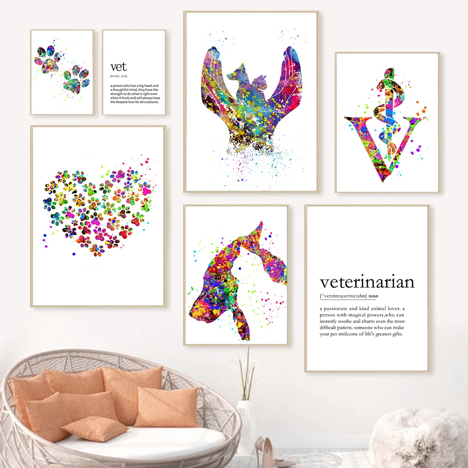 Canvas Veterinary Clinic Decoration | Posters Veterinary Clinics -  Decoration Canvas - Aliexpress