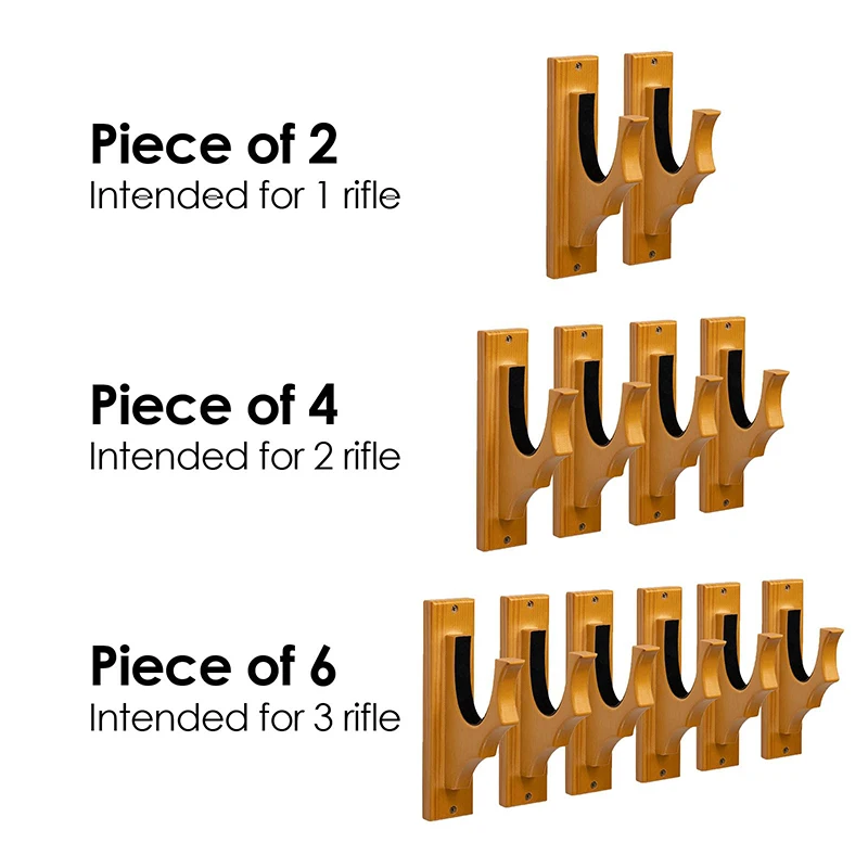 ONETIGRIS Gun Rack Wall Mount-Gun Hooks for Shotgun Bow Holder Horizontal Hold Up Display Hanger Hardwood & Soft Padding