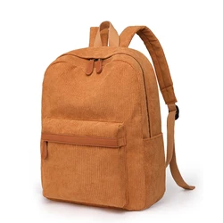 Stripe Cute Corduroy Woman Backpack Schoolbag For Teenage Girls Boys Small Harajuku Female Fashion Bag Student Lady Book Pack