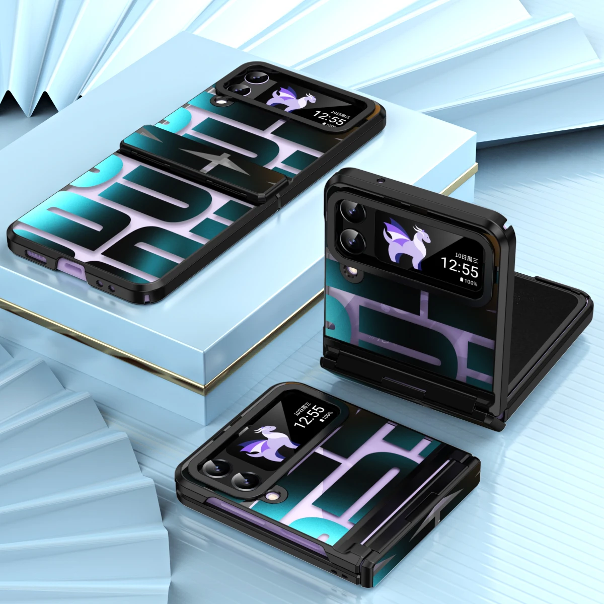 Per Samsung Z Flip 4 Custodia Protettiva Anti-Impronta Per Samsung Galaxy Z Flip 4 5G Flip4 Zflip4 Placcatura Copertura Pieghevole Coque