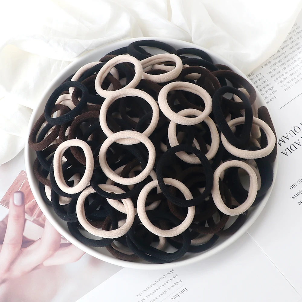 Wanmu 4Pcs Headbands For Women, Fashion Non Slip Thin Knitted Hairbands, Cute Trendy Elastic Hair Bands, Elegant Solid Colors Hair Accessories For Girls ( Black, White, Coffee, Brown