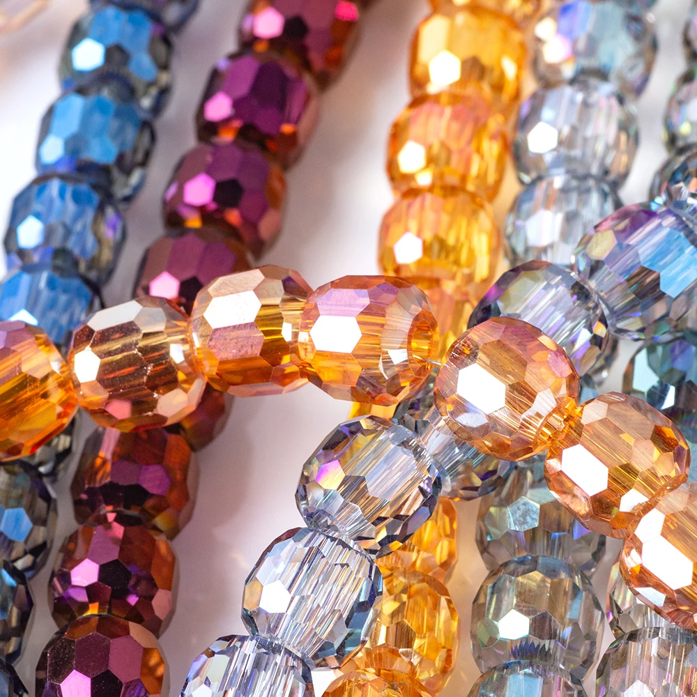 Bestewelry 90Pcs 10mm Glass Round Beads – Transparent Colorful Donut Beads For DIY Jewelry - View #11