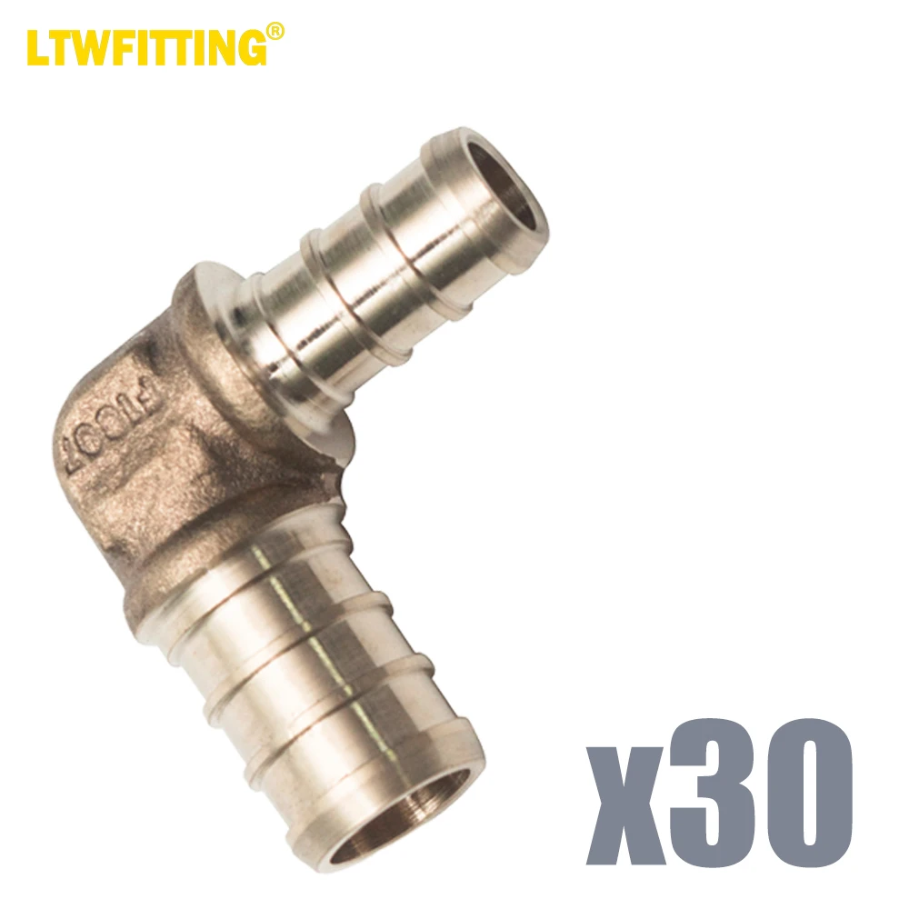 

LTWFITTING LF Brass PEX Crimp Fitting 3/8-Inch x 1/2-Inch PEX Elbow (Pack of 30)