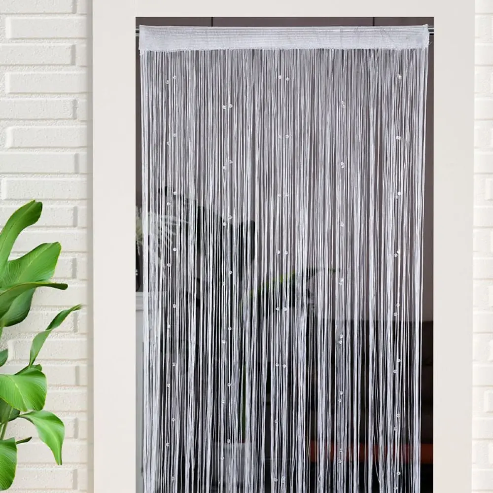 Shiny Crystal Beads String Curtain Room Divider Solid Color Door Curtain Elegant Romantic Tassel Window Curtain Home Decor