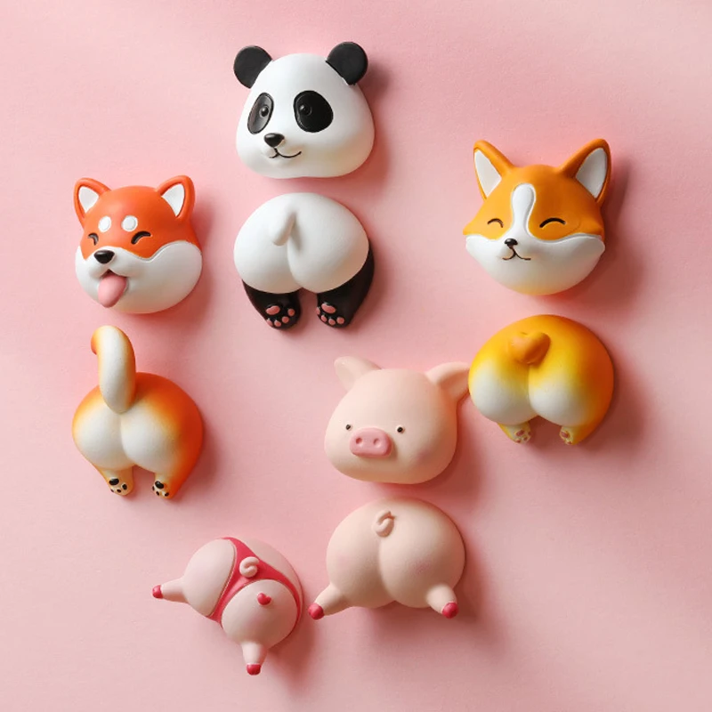 

Cute Dog Pig Fridge Magnets DIY Ornaments For Refrigerator Cartoon Panda Animal Decorative Magnets Home Decor Gifts For Children