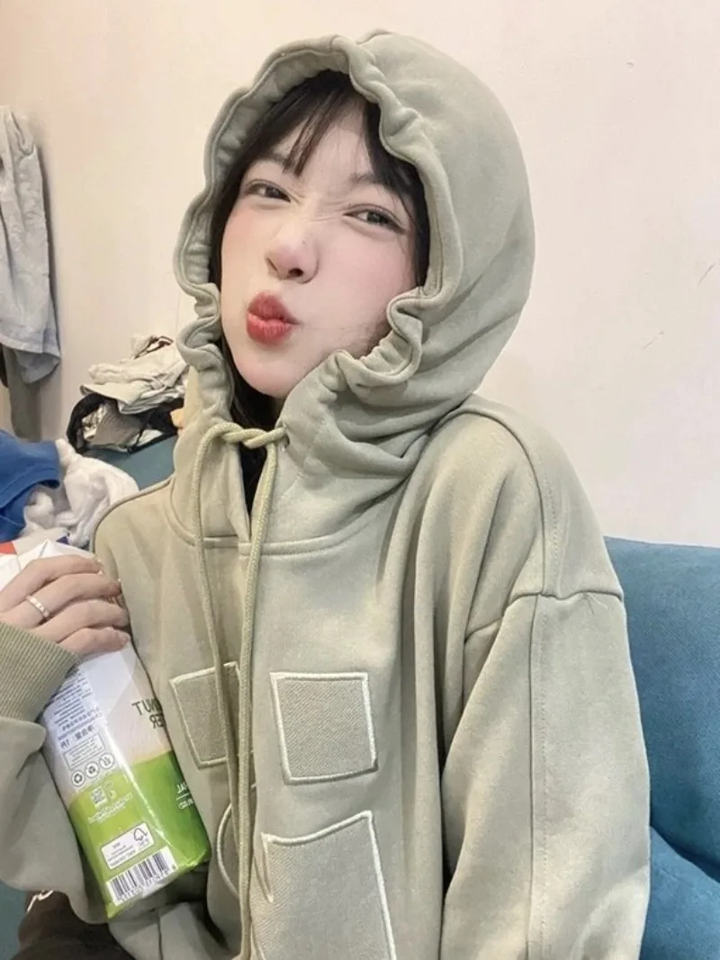 

2023 Autumn Winter Streetwear Hoodies Women Casual Loose Sweatshirts Woman Harajuku Hip Hop Long Sleeve Cotton Pullover Y2K