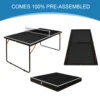 4.5 ft Black Foldable Table Tennis Table Set, Portable Ping Pong Table with Net and 2 Paddles