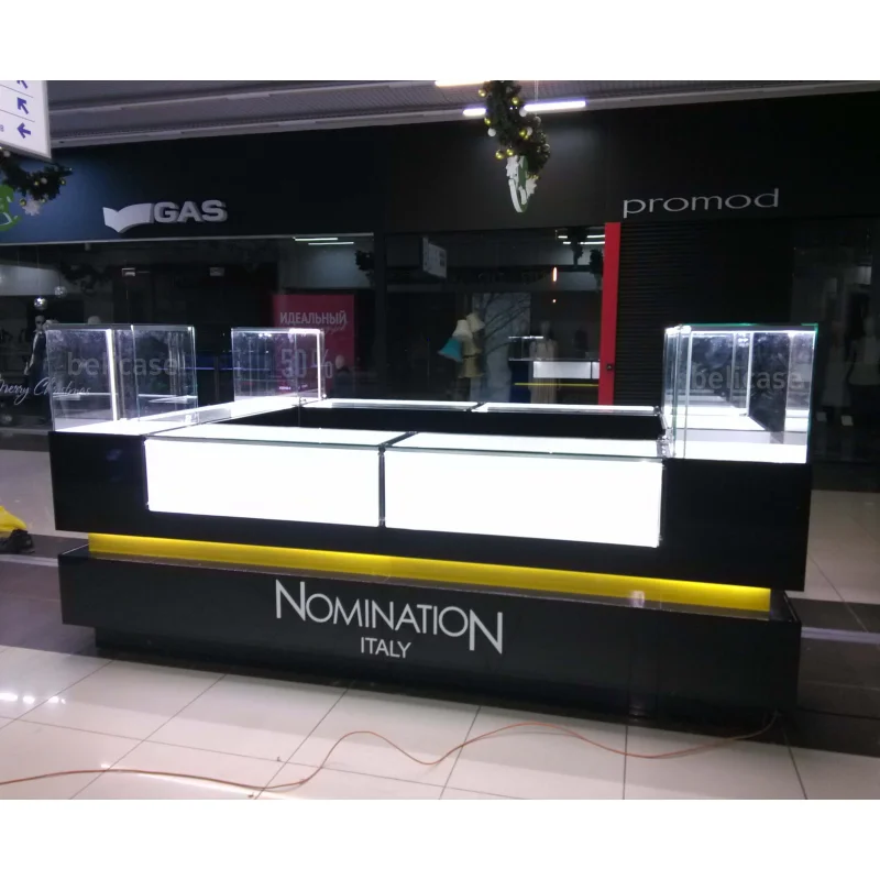 

custom.Tailor Made Jewelry Store Display Showcase with Lighting Jewelry Shop Glass Display Counter Mall Jewelry Kiosk for Sale