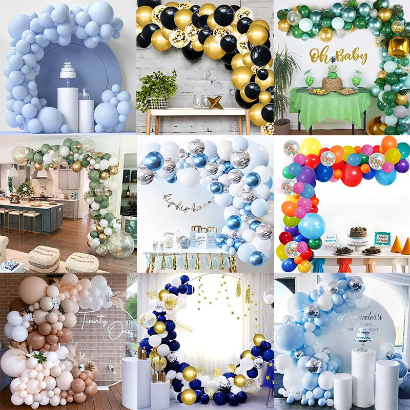 

Birthday Decoration Party Balloon Chain Set Wedding Scene Decoration Balloon Wreath SetGolden Confetti Balloon Arch