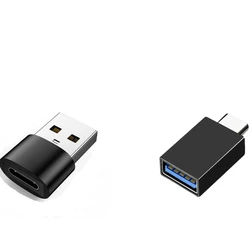 Dual USB Adapter Set: USB - C to USB - A & USB - A to USB - C (Supports Charging & High - Speed Data Transfer) (Black 2pcs)