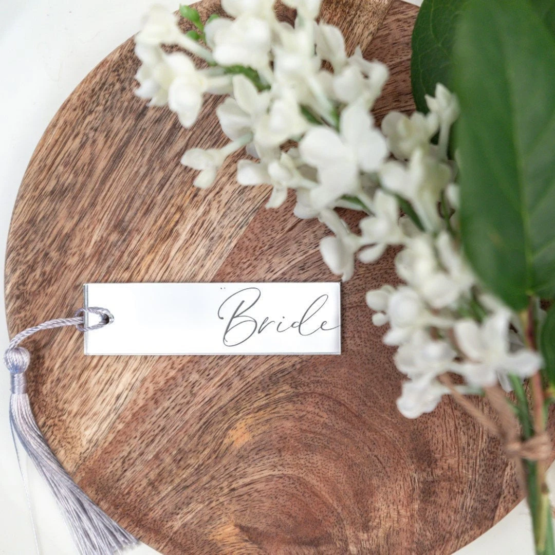 Place Cards Acrylic Wedding Place Cards with Tassels Blank Name Setting Event D&eacute;cor Party Place Names Silver/Gold MirrorSeating Places