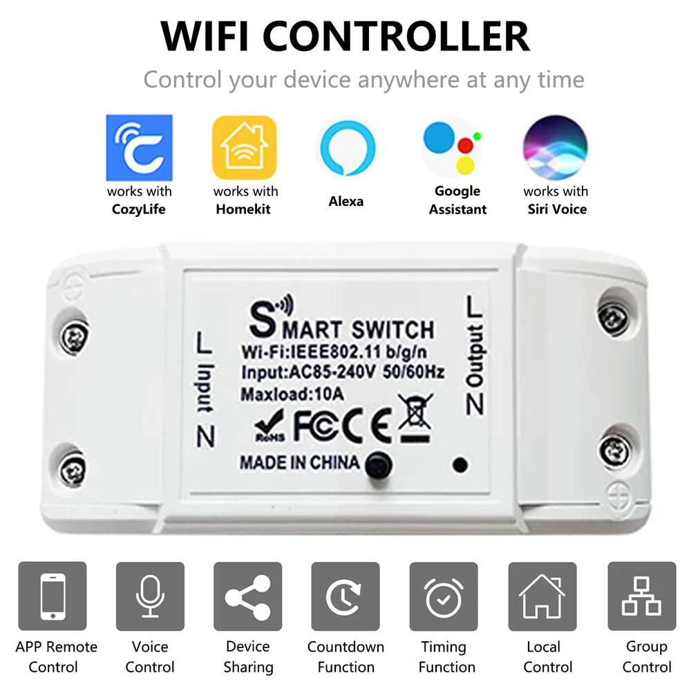 Smart Home WiFi Relay Module for Voice-Controlled Automation