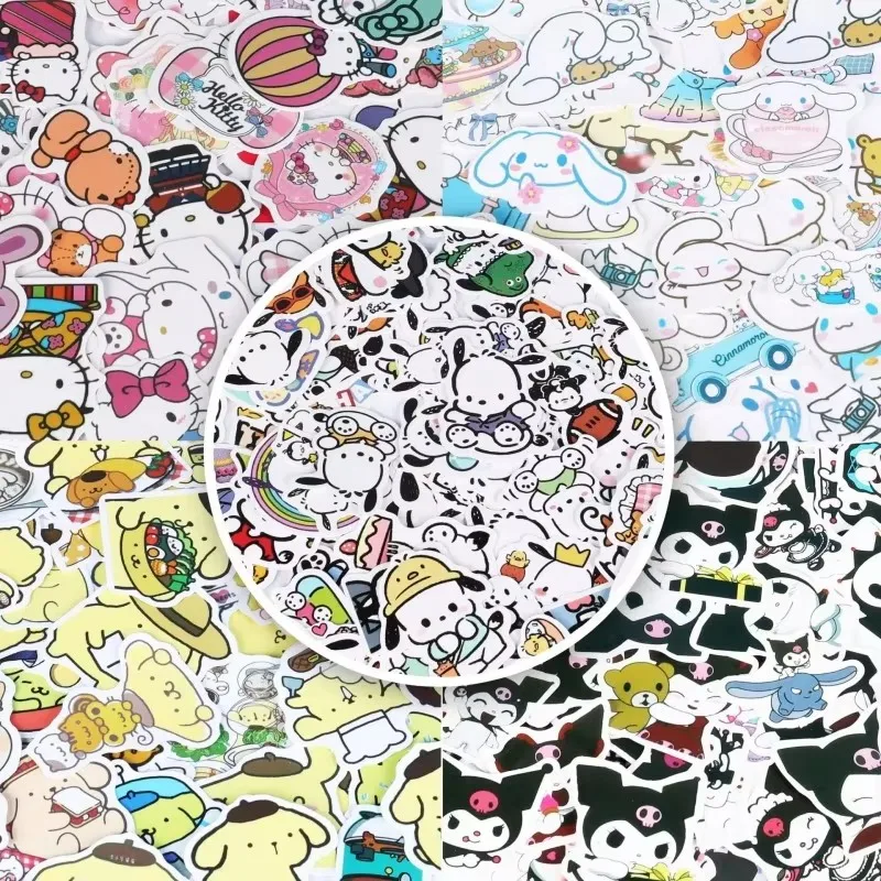 Sanrio Stickers Cute Cinnamoroll Kuromi My Melody Sticker For Laptop Girls Sanrio My Melody Anime Stickers Kids Toys 5