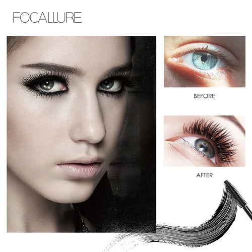 FOCALLURE 컬링 속눈썹 연장 블랙 마스카라, 방수, 오래 착용, 속눈썹 연장, 아이 뷰티 메이크업, 여성 화장품 3