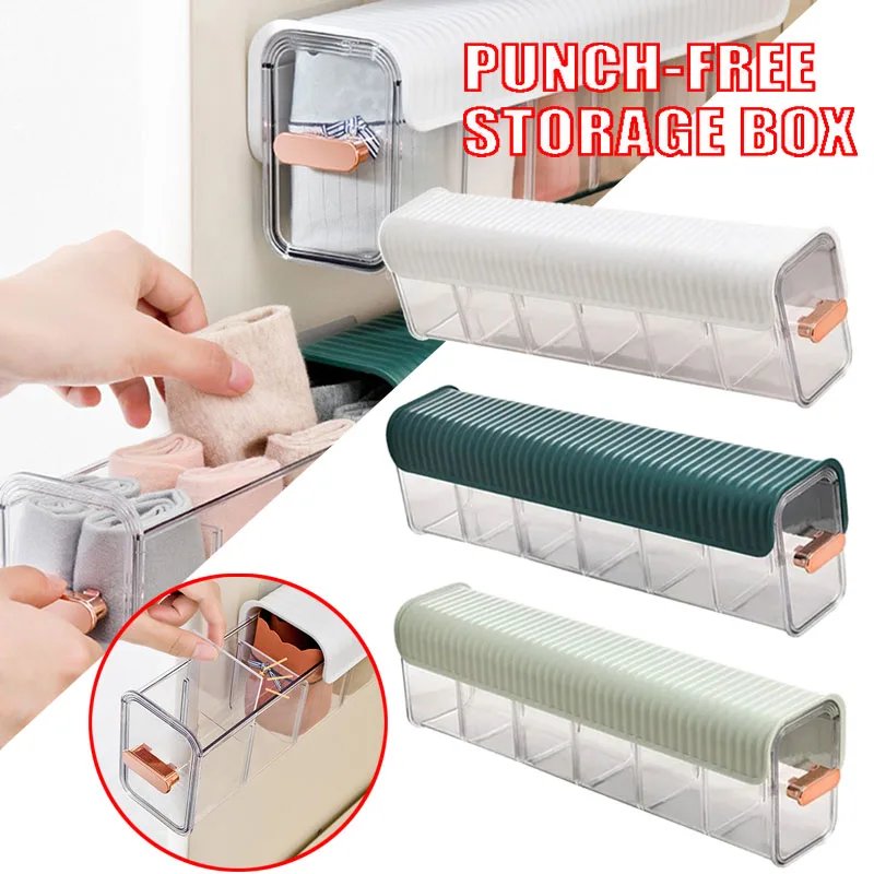 New Wall mounted Underwear Sock Storage Box Closet Bra Garments Holder