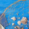 Mermaid Seaside Blue Ornaments Fish Cotton Rope Nautical Fishing Net Wall Decor 2