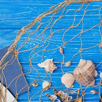 Mermaid Seaside Blue Ornaments Fish Cotton Rope Nautical Fishing Net Wall Decor 2