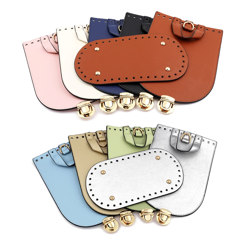 1 Set Handmade Bag Bottom Flap Cover Hardware Shoulder Straps for DIY Handbag Crochet Bag Knitting Bags Crossbody Bags